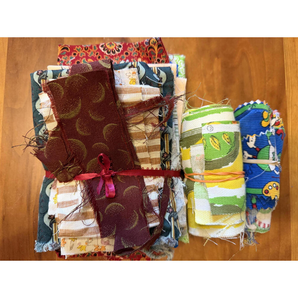 1 Pound of Fabric Scraps/Remnants/Scraps as shown